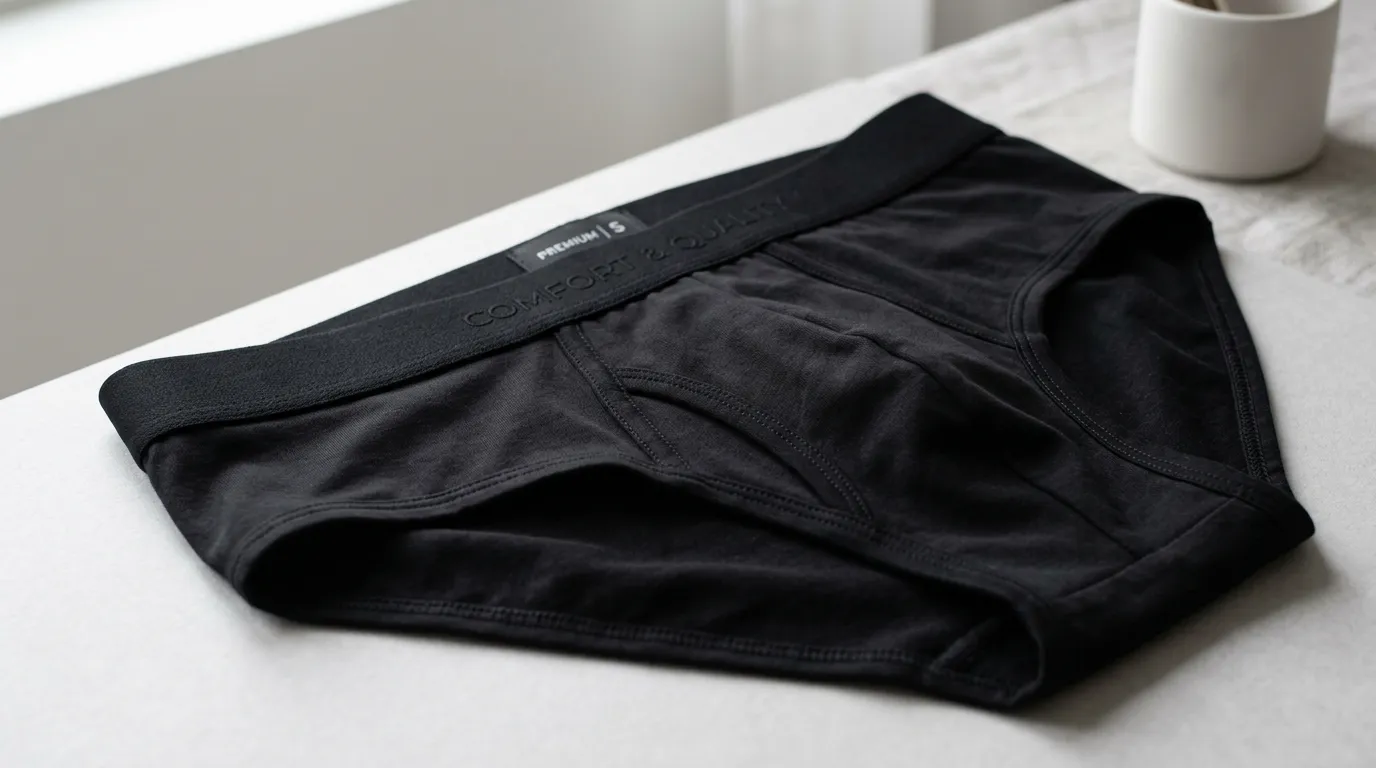 Premium dark underwear showcasing rich color and smooth texture
